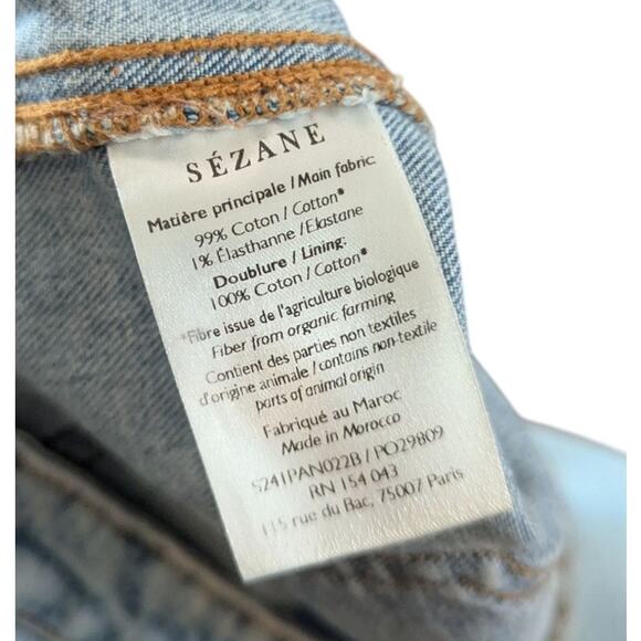 Sézane Denim High-Rise Straight Leg Jeans Blue 44 Classic French Vintage Style - Picture 6 of 6